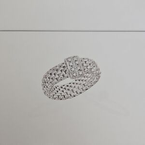 Silpada Silver Mesh Ring with Intricate Design